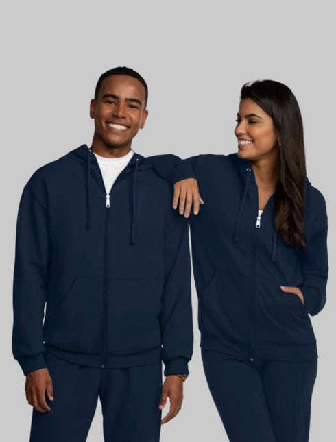 FRUIT OF THE LOOM EVERSOFT FLEECE FULL ZIP HOODIE SWEATSHIRT